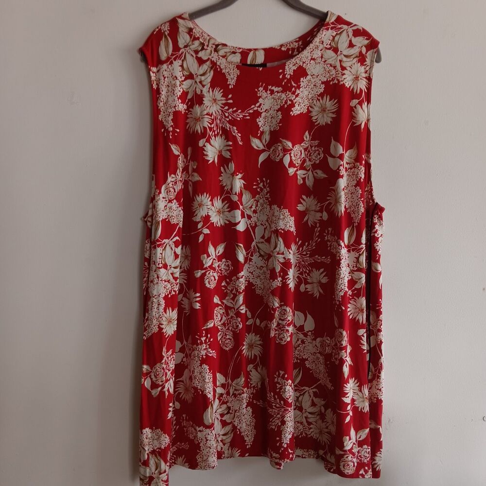 J. Jill Wearever Layering Tank Grenadine Mixed Botanical Beach Vacation Sz 3X